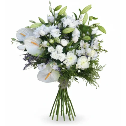 Beyaz Karışık Çiçek Buketi